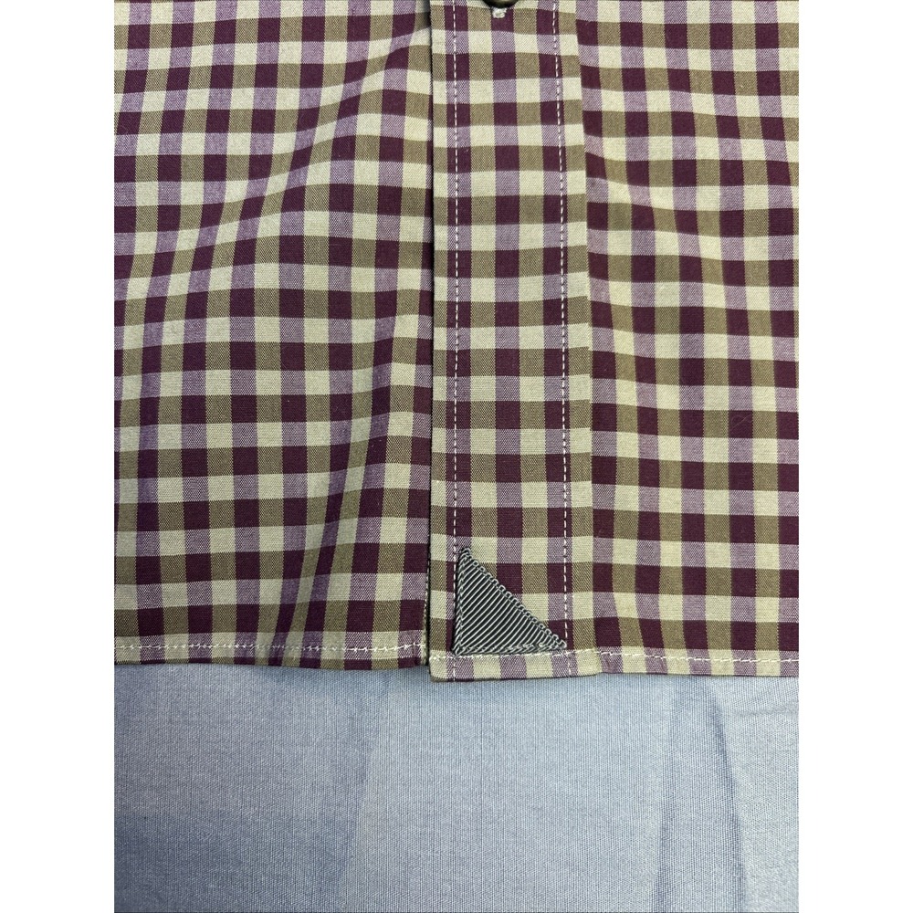 Untuckit Men's XL Wrinkle‎ Free Button-Up Shirt Green Purple Check Cotton - Picture 5 of 7